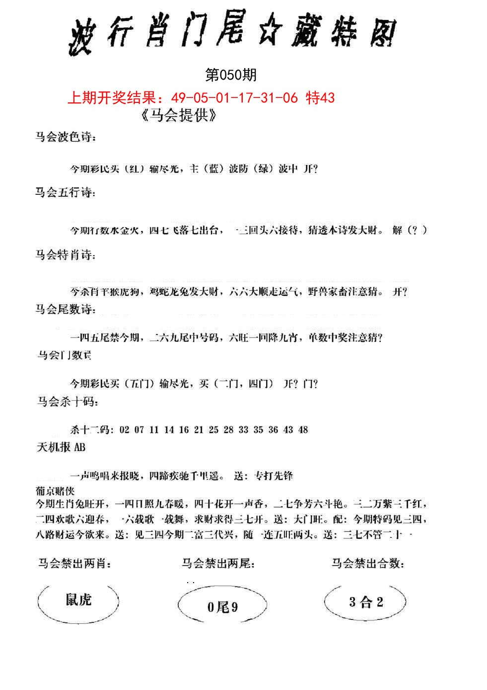 2025050期波行肖尾藏特图