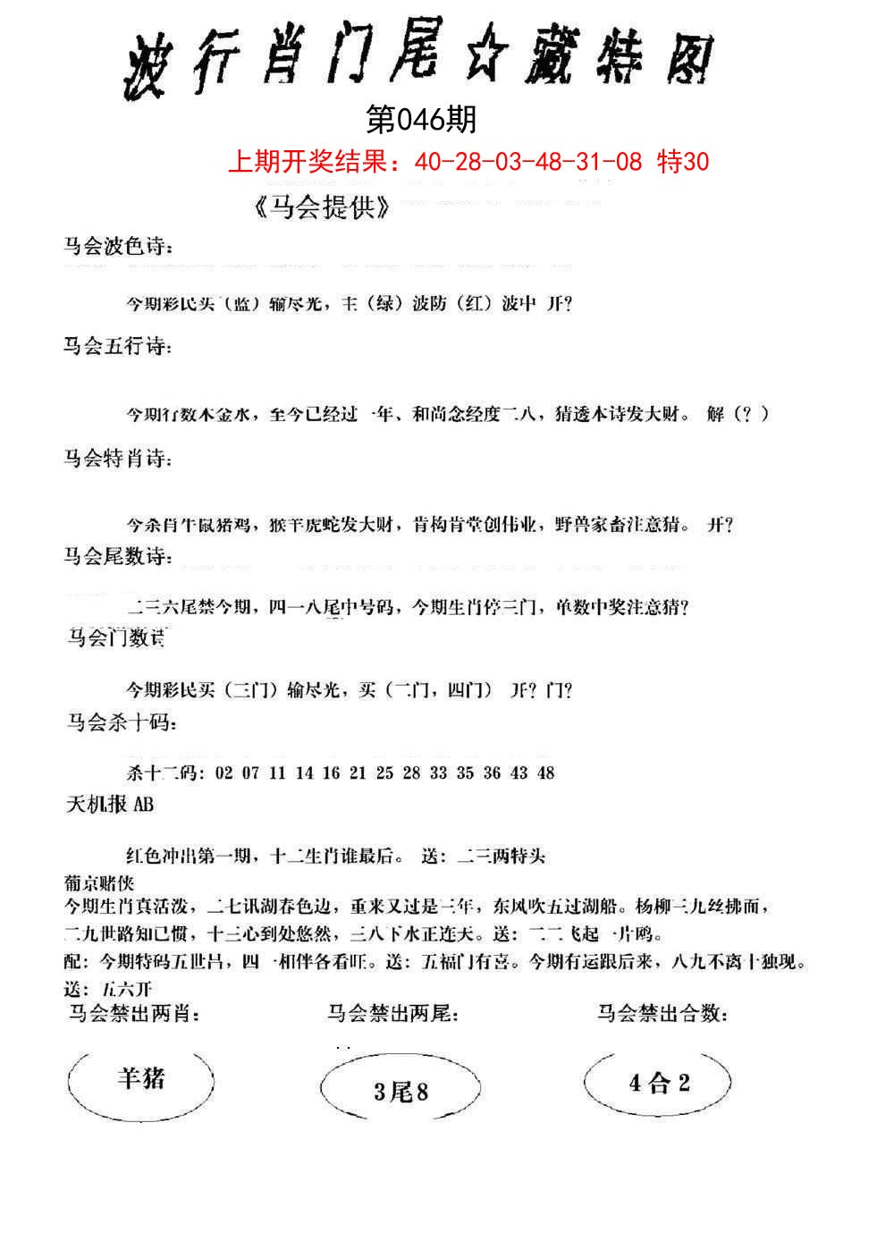 2025046期波行肖尾藏特图