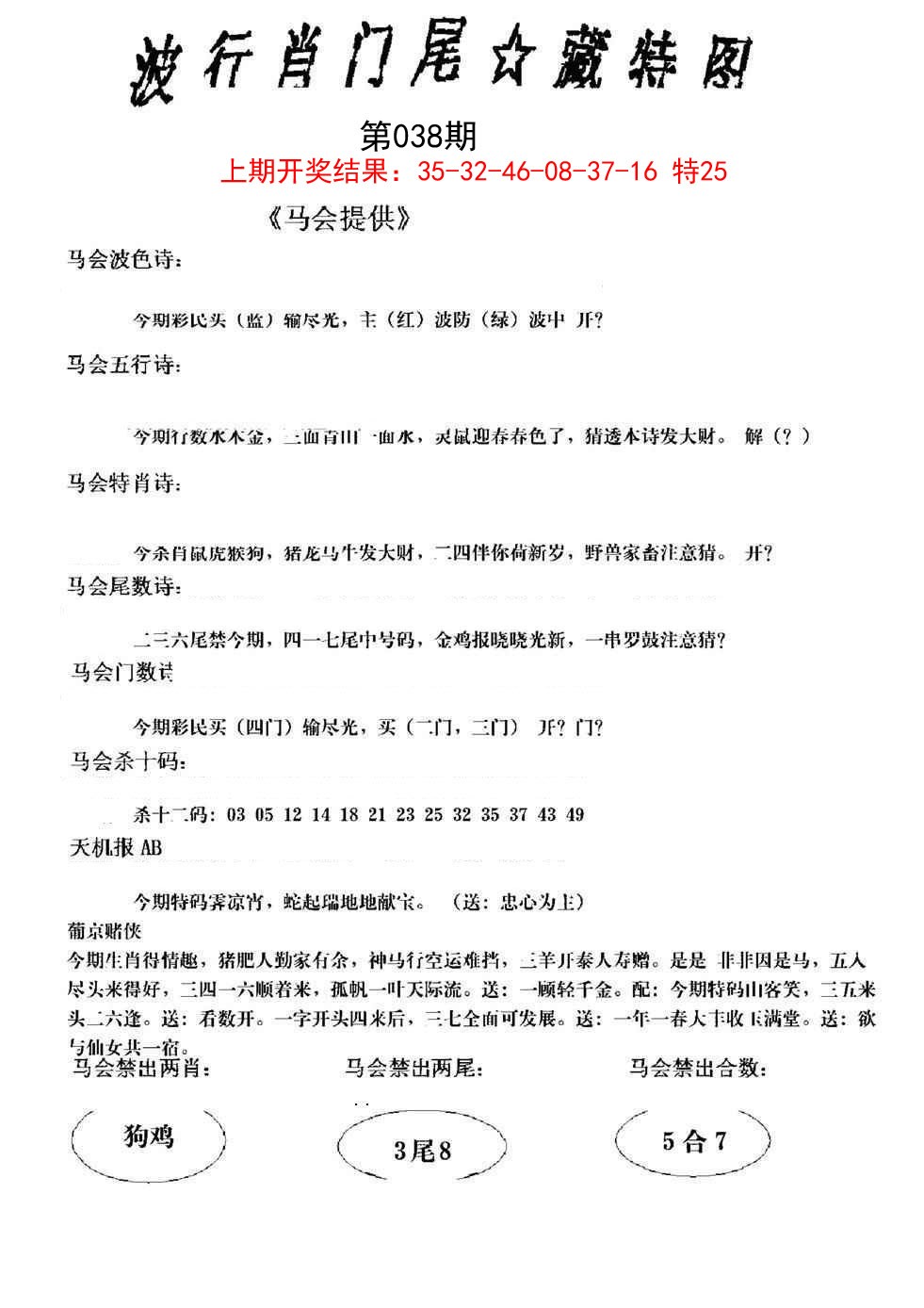 2025038期波行肖尾藏特图