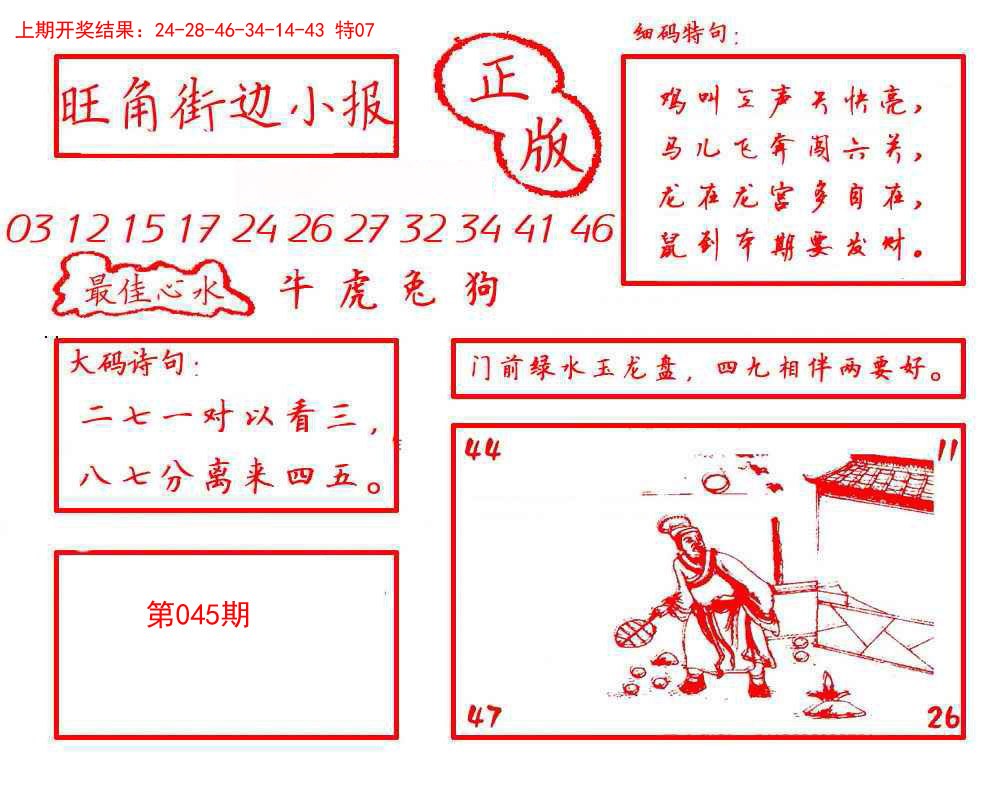 2025045期旺角街边小报