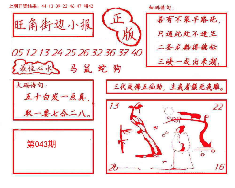2025043期旺角街边小报