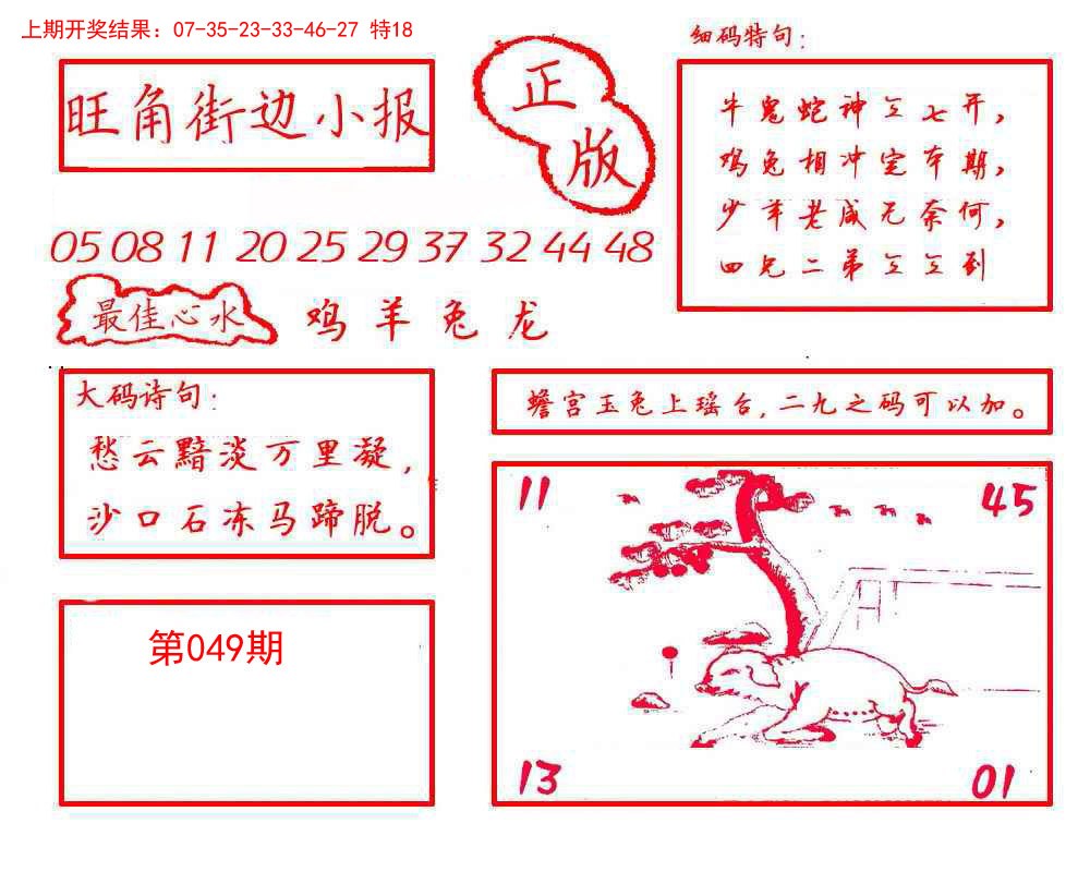 2025049期旺角街边小报
