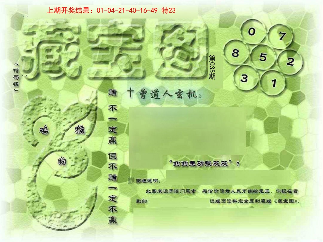 2025035期假新藏宝图