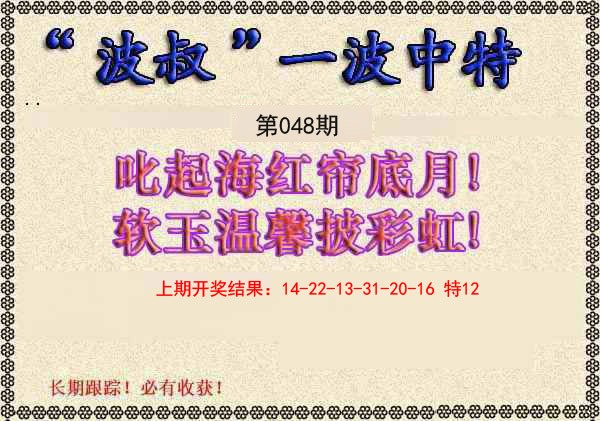 2025048期波叔一波中特