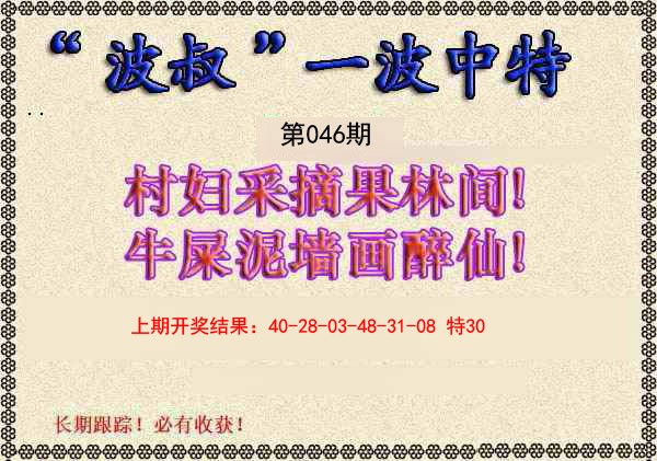 2025046期波叔一波中特