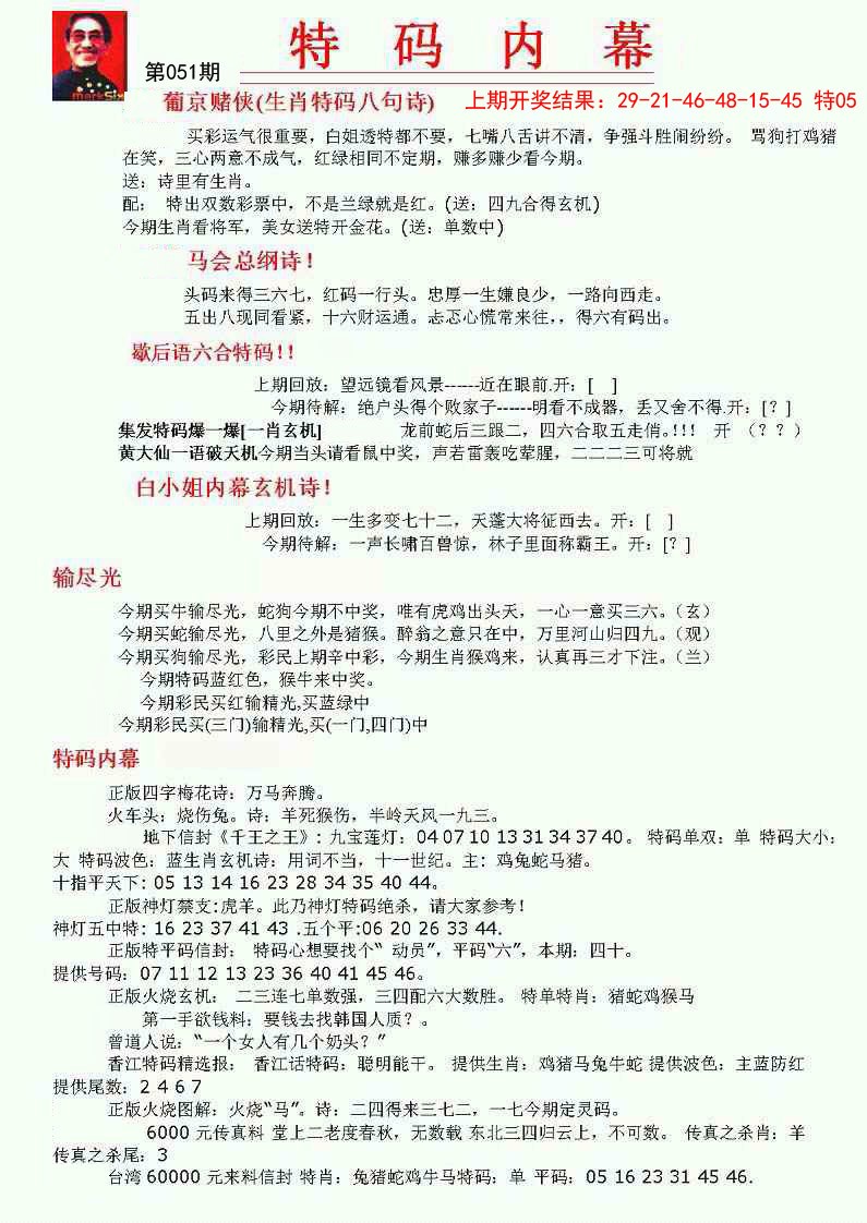 2025051期特码内幕A