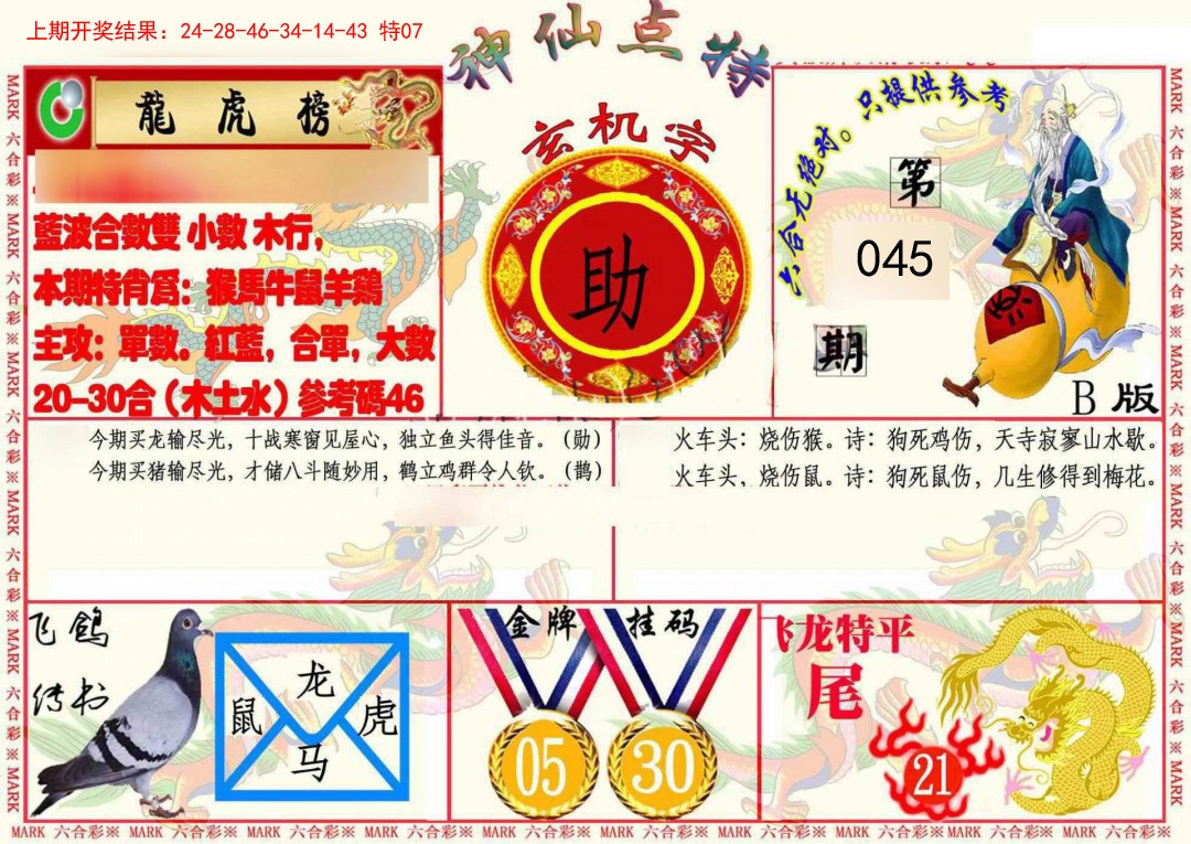 2025045期神仙点特B(精)