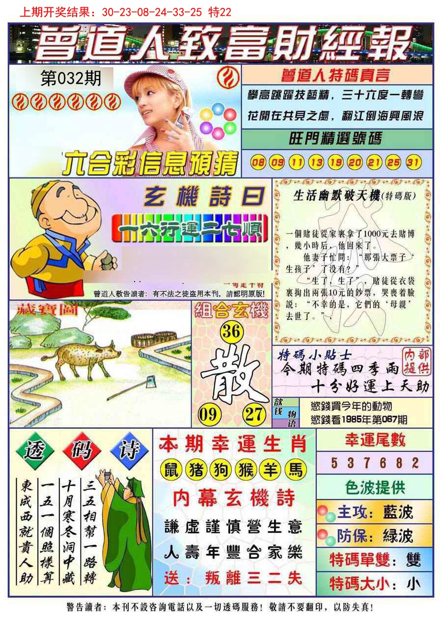 2025032期曾道人致福财经