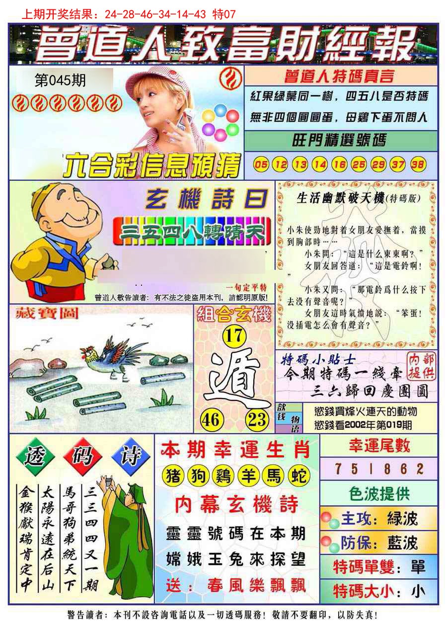2025045期曾道人致福财经