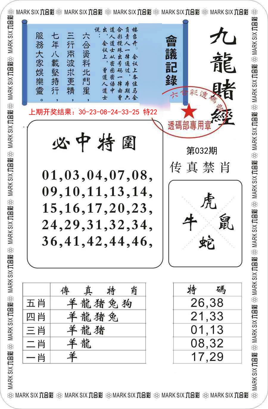 2025032期九龙赌经