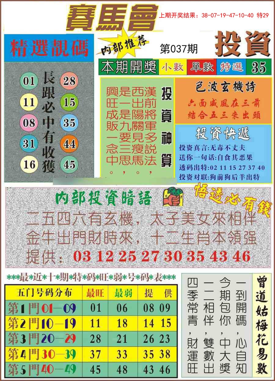 2025037期马会投资