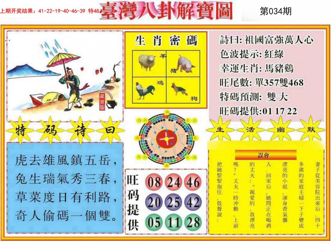 2025034期台湾八卦解宝图