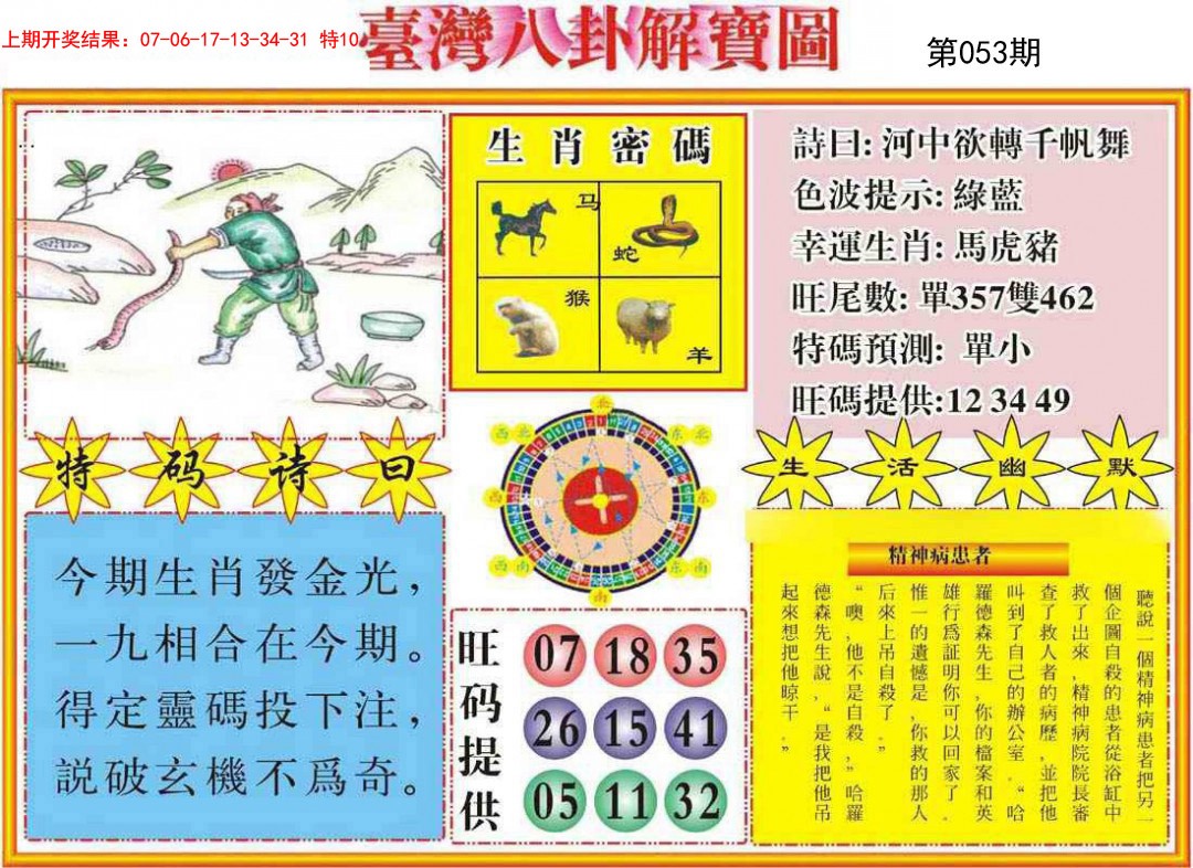 2025053期台湾八卦解宝图