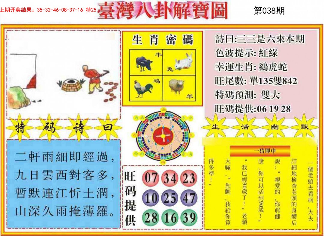 2025038期台湾八卦解宝图