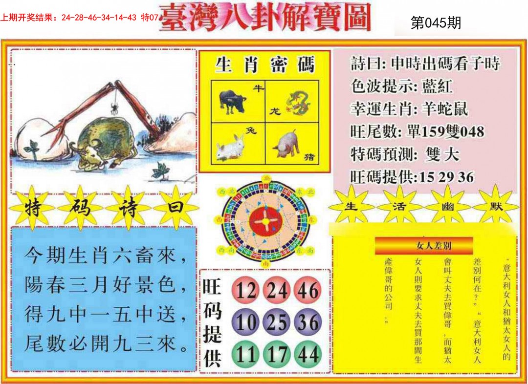 2025045期台湾八卦解宝图