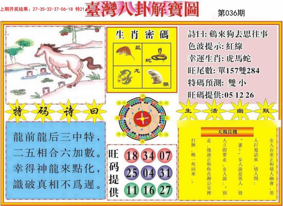 2025036期台湾八卦解宝图