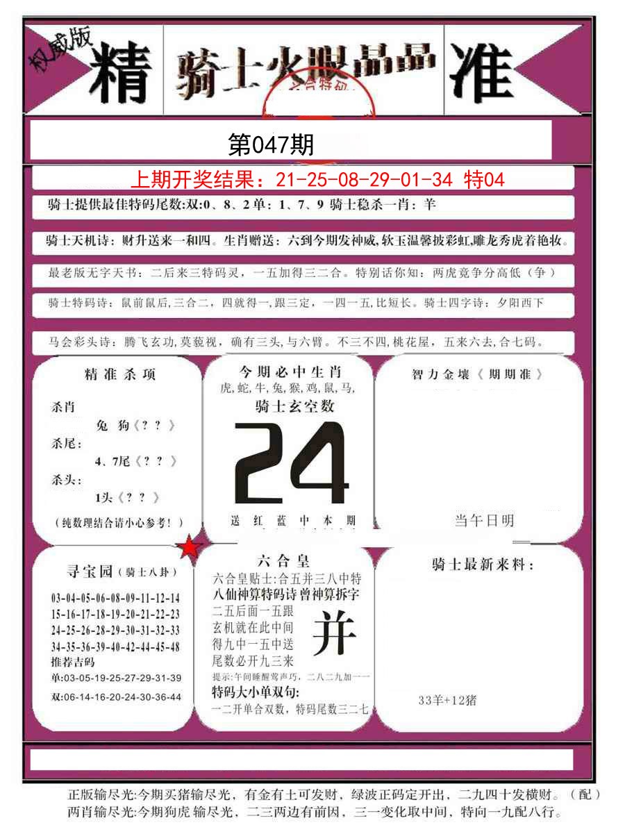 2025047期骑士火眼晶晶B
