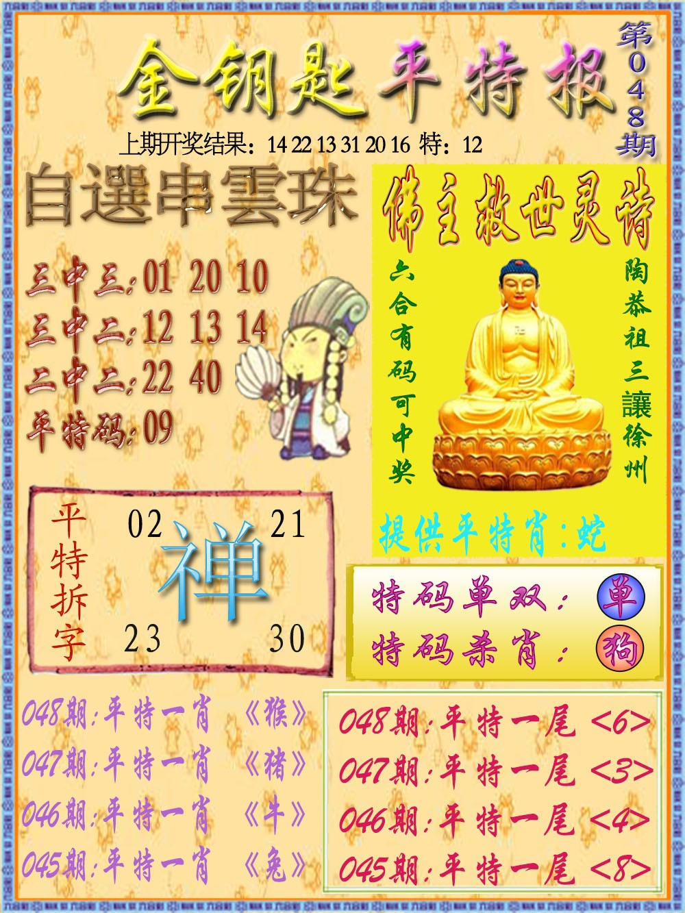 2025048期金钥匙平特报