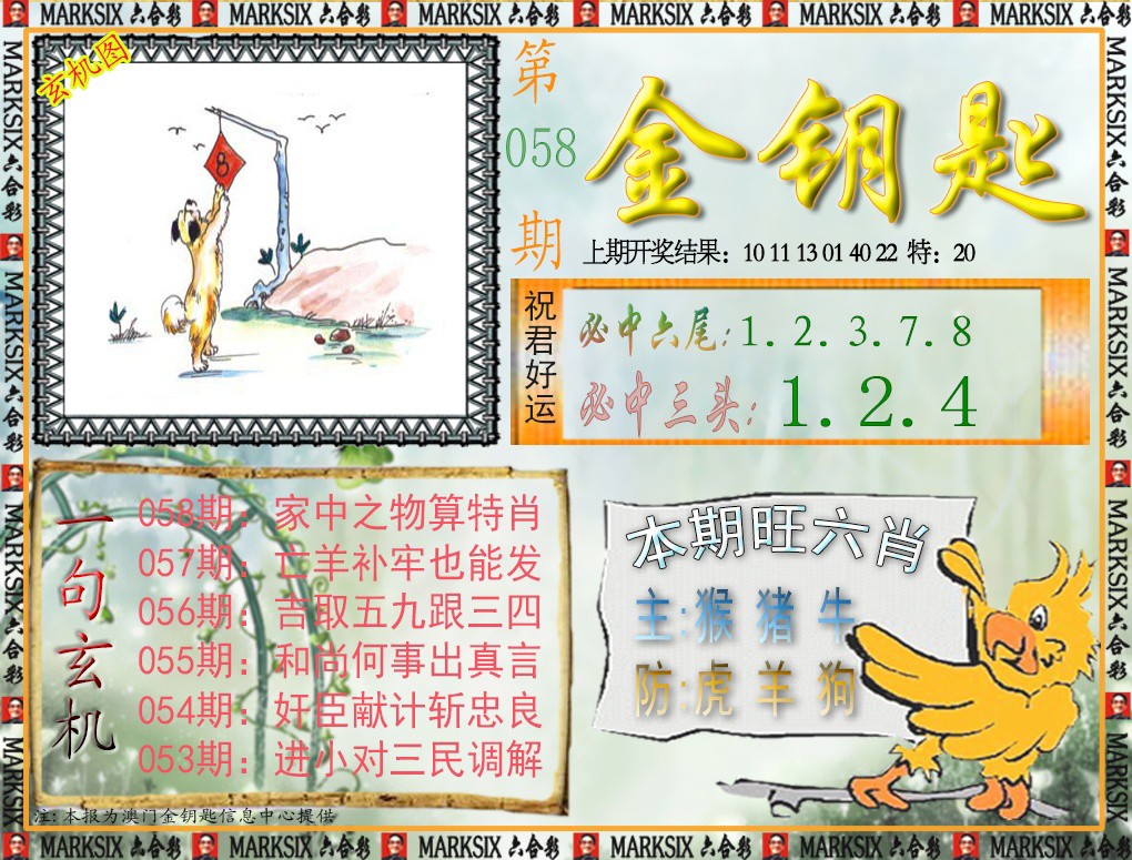 2025058期金钥匙