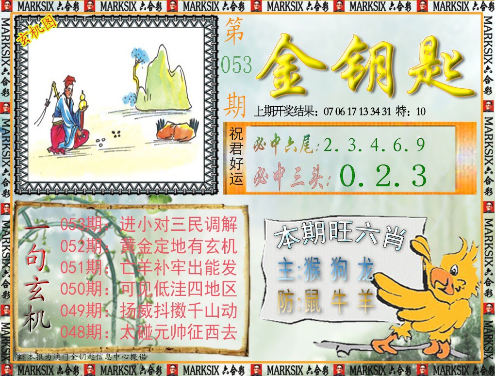 2025053期金钥匙