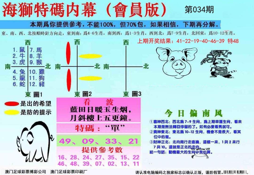 2025034期海狮特码会员报