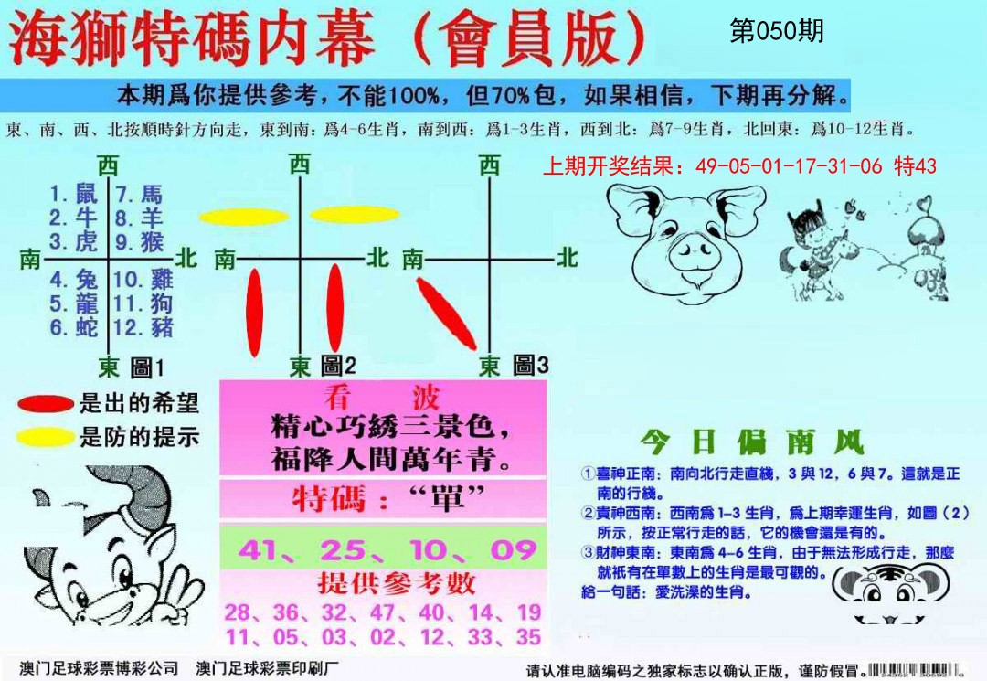 2025050期海狮特码会员报