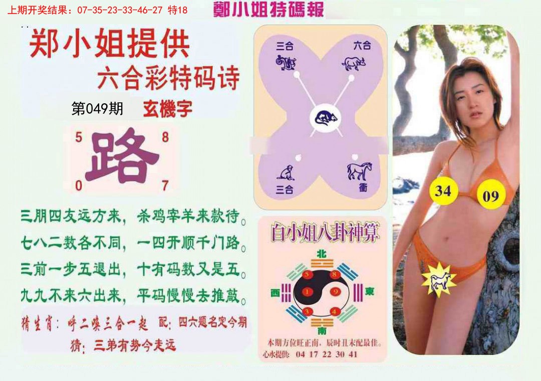 2025049期郑小姐特码报B
