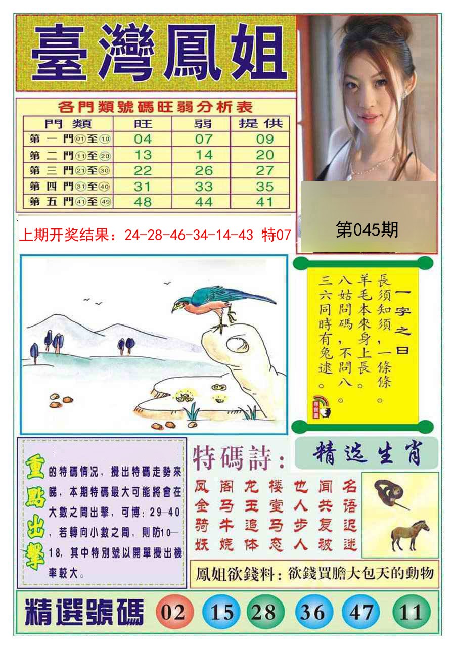 2025045期台湾凤姐