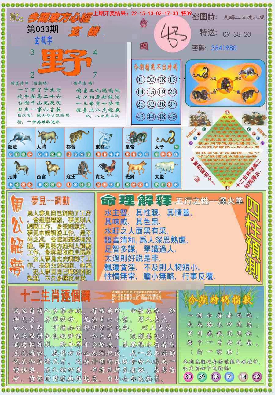 2025033期(新版)东方心经B