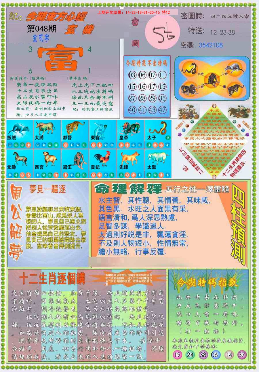 2025048期(新版)东方心经B