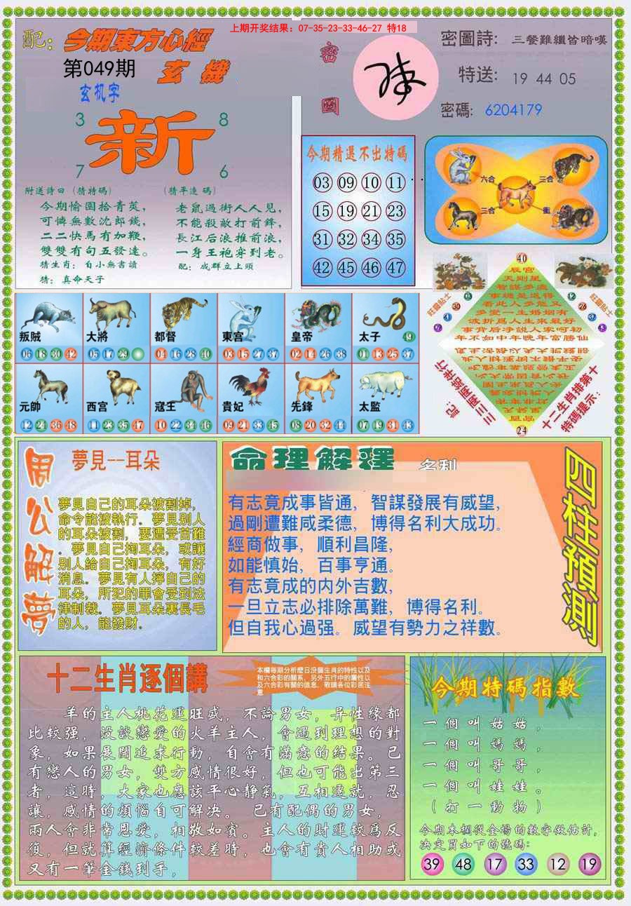 2025049期(新版)东方心经B
