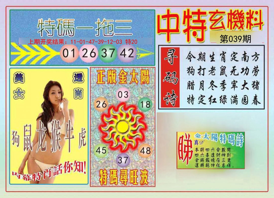 2025039期中特玄机料