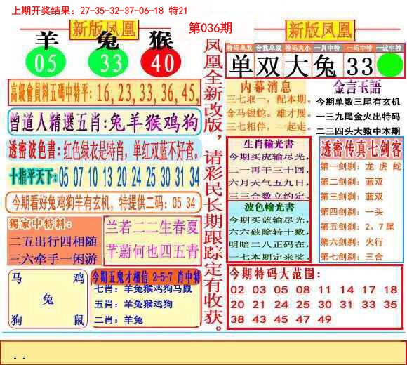 2025036期二代凤凰报