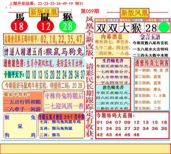 2025059期二代凤凰报