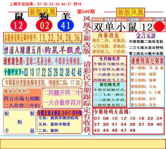 2025049期二代凤凰报
