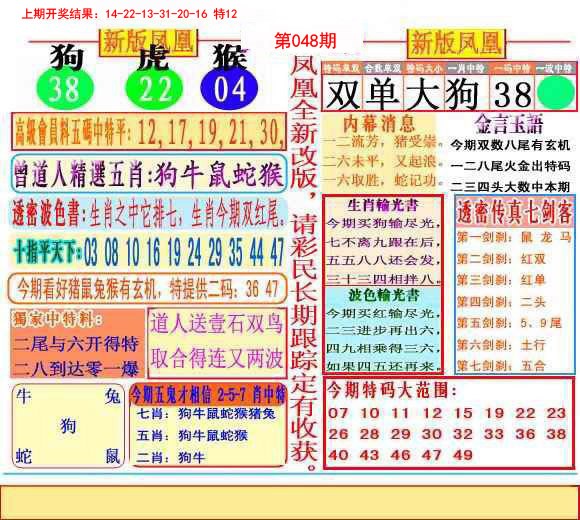 2025048期二代凤凰报