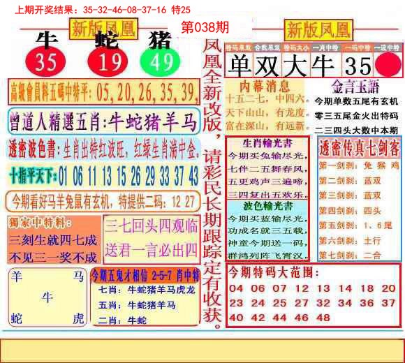 2025038期二代凤凰报