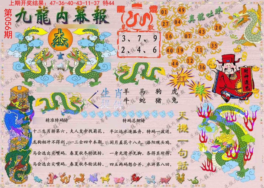 2025056期正版九龙内幕报