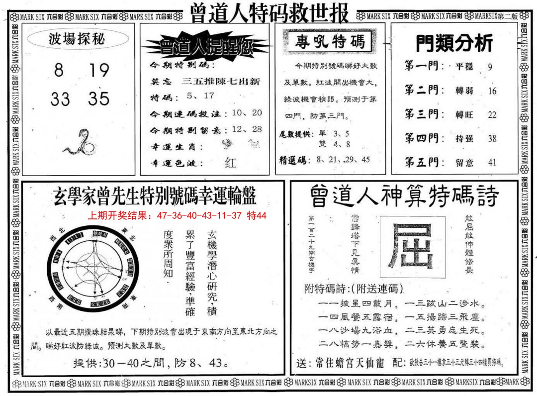 2025056期曾道人特码救世B