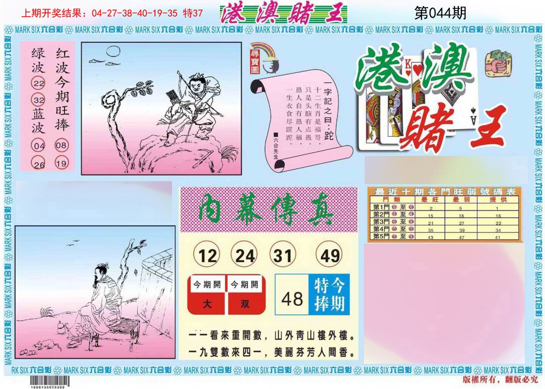 2025044期港澳赌王A