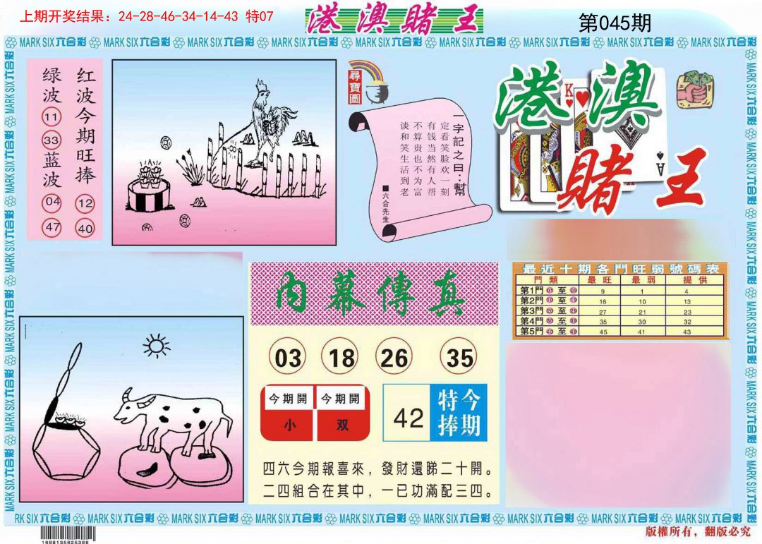 2025045期港澳赌王A