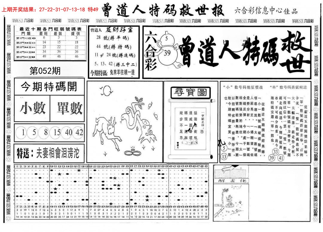 2025052期曾道人特码救世A