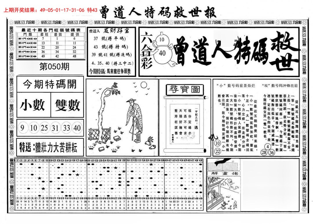 2025050期曾道人特码救世A