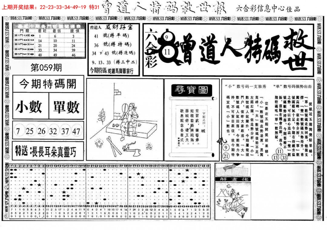 2025059期曾道人特码救世A