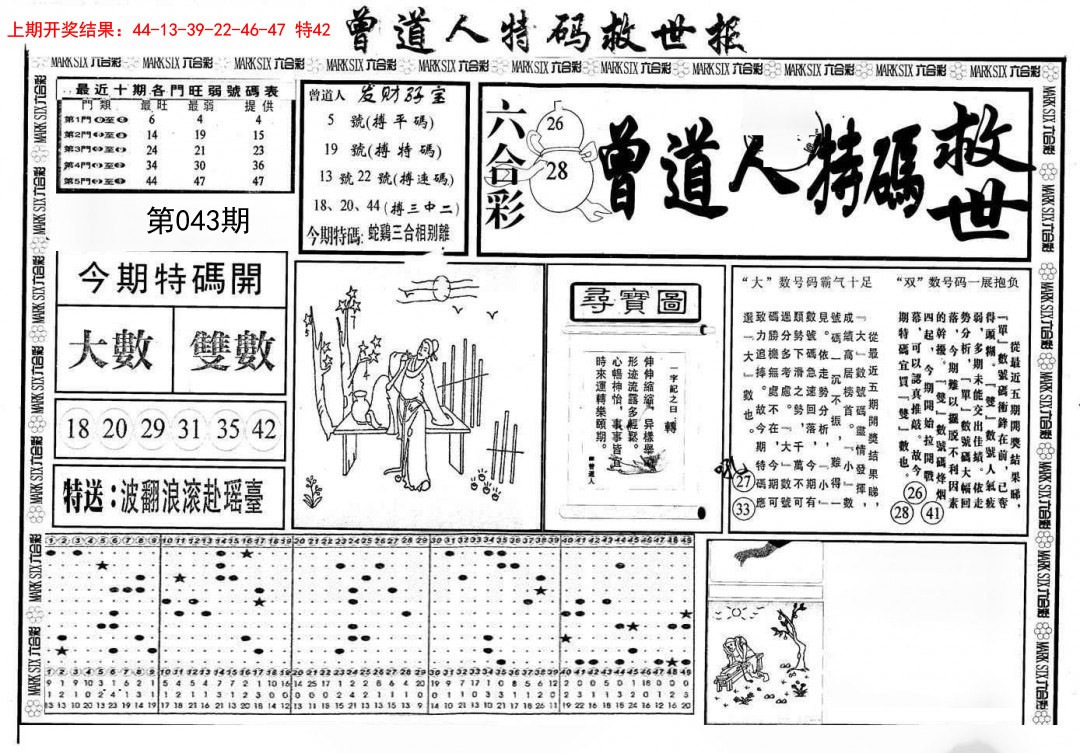 2025043期曾道人特码救世A