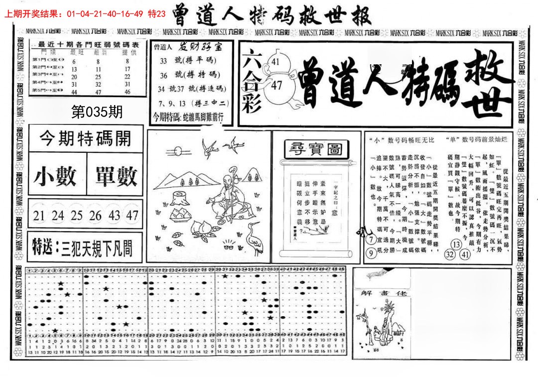 2025035期曾道人特码救世A
