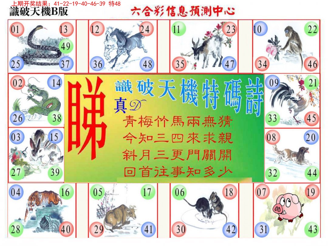 2025034期识破天机B版