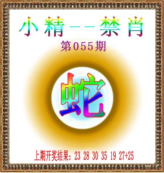 2025055期小精禁肖