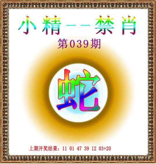 2025039期小精禁肖