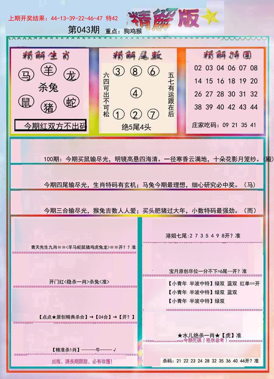 2025043期精解版